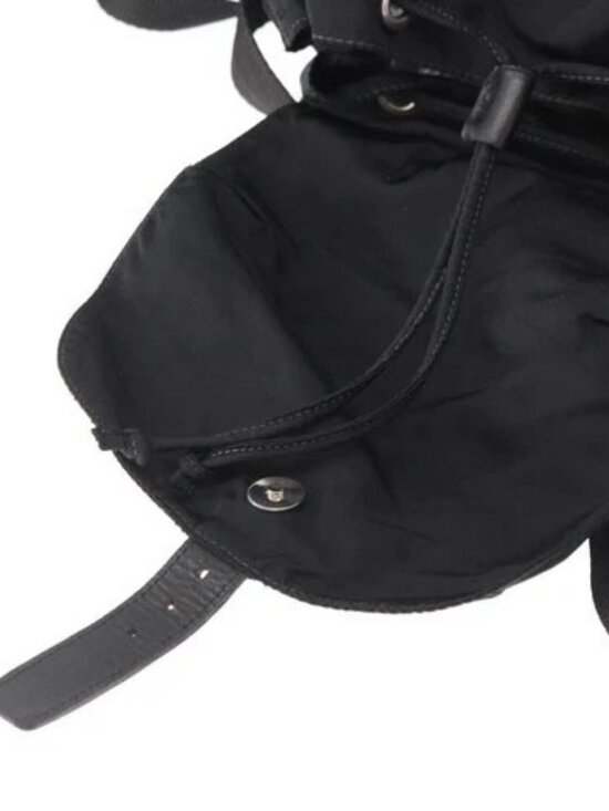 PRADA Backpack Nylon Black Silver Auth bs32149